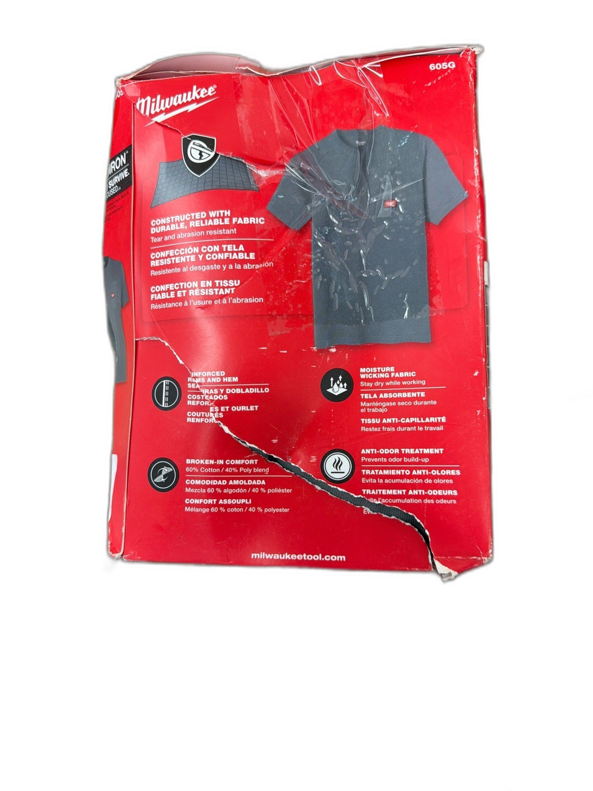 Milwaukee Men&rsquo;s Medium Gray GRIDIRON Cotton/Polyester Pocket T-Shirt