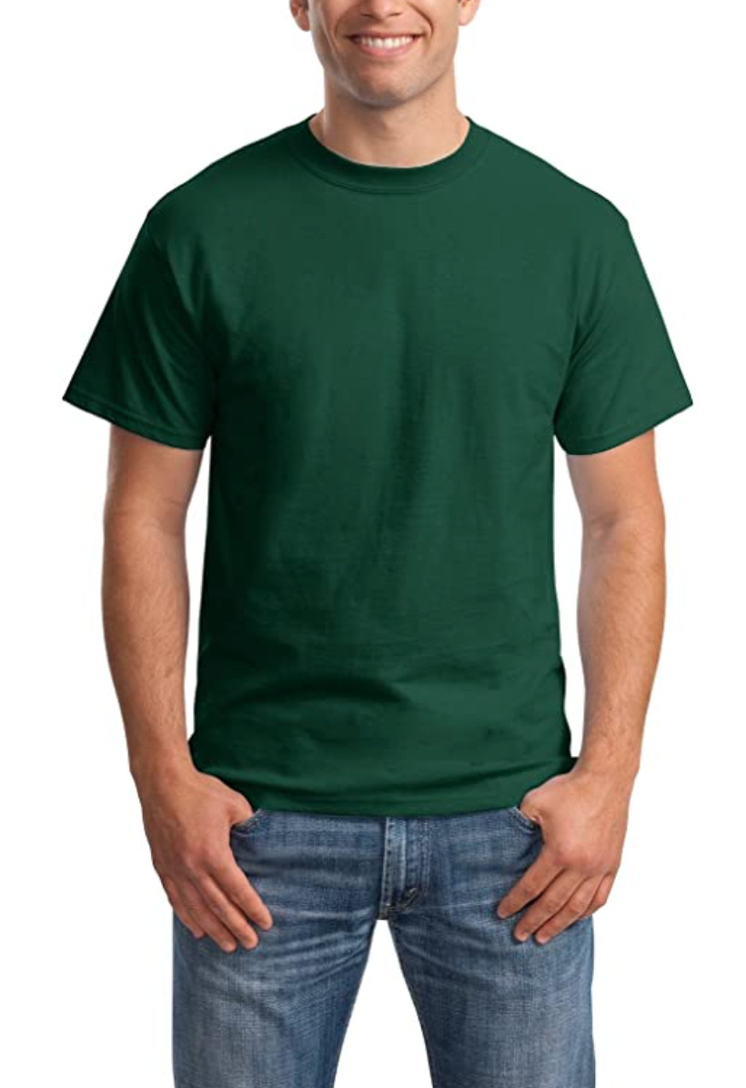 HANES Men&rsquo;s Beefy Heavyweight Short Sleeve T-Shirt/Tee O5180 Sz 3XL Forest Green