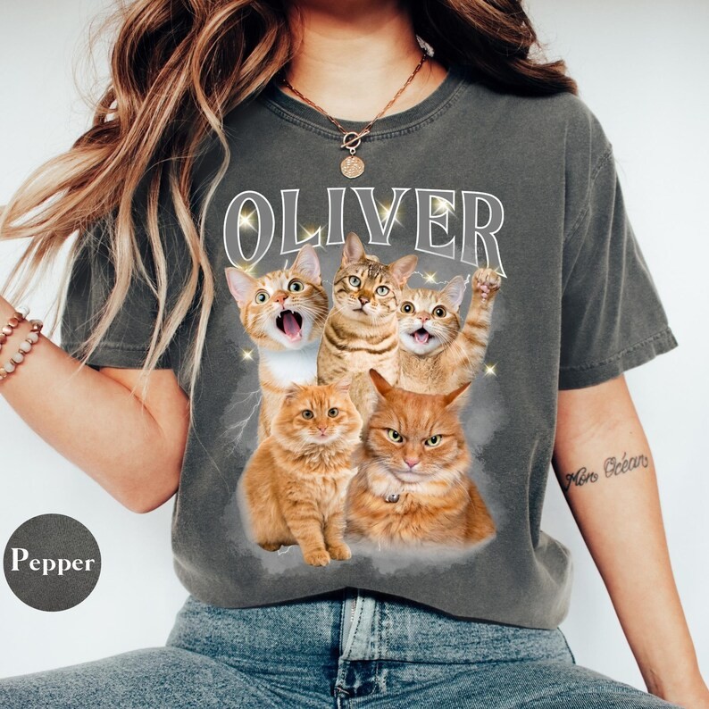 Soft Washed Comfort Tee Custom Cat Bootleg Rap Vintage Look