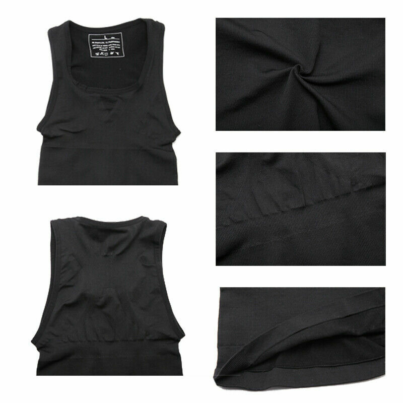 Men Gynecomastia Compression Shirts Slimming Undershirt Tank Top Abs Body Shaper