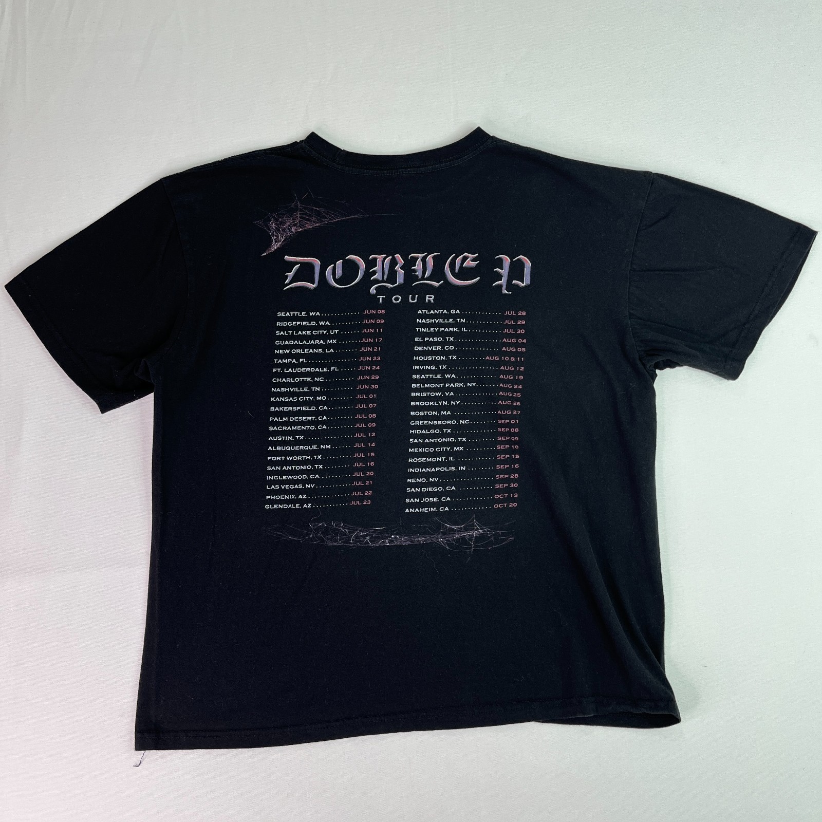 Peso Pluma Mens XL Black Doble P Tour Graphic Tee Concert Music Shirt