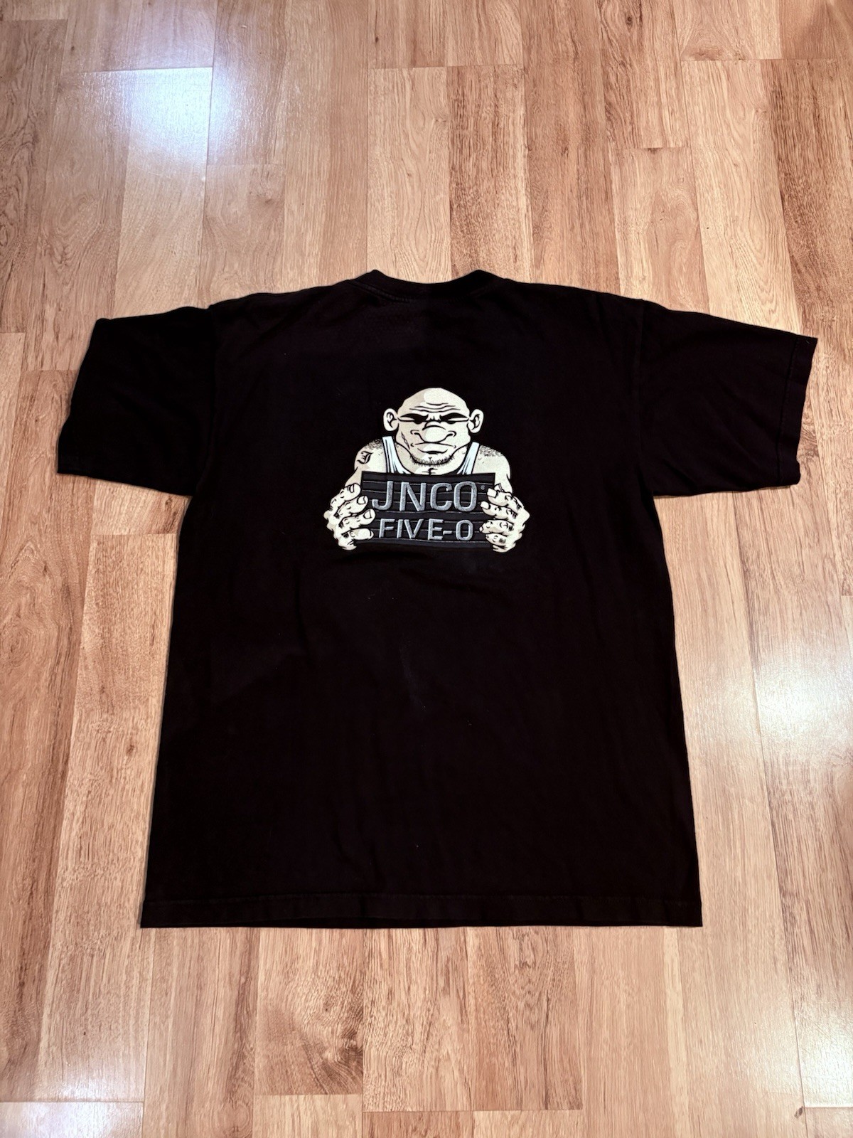 Vintage 2000s JNCO Five-0 Mugshot Black Shirt EXTREMELY RARE Size Medium See HTF