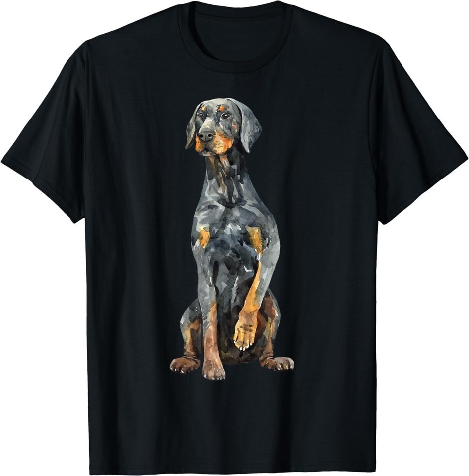 Watercolor Portrait Doberman Pinscher For Dog Owners Unisex T-ShirtS-3XL D7896