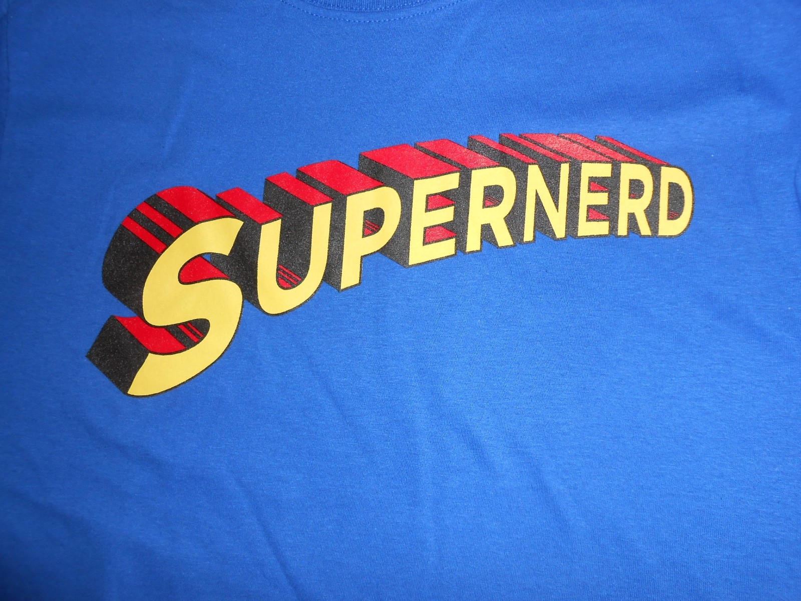 Super Nerd Comic – Superhero in 3D Blue T-Shirt – Men’s Sizes S – 3XL NEW