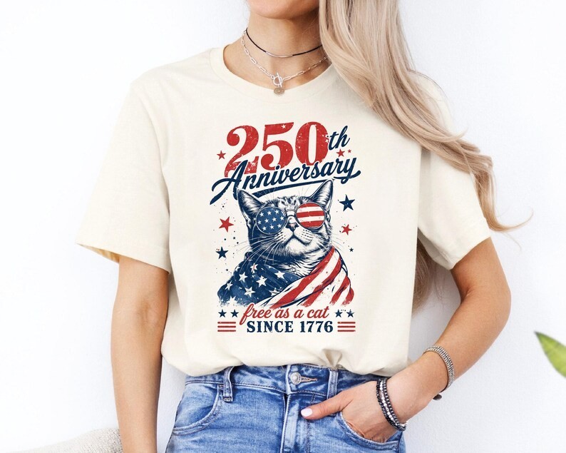 Free As a Cat Shirt, USA 1776–2026 T-Shirt, 250th Years of Shirt