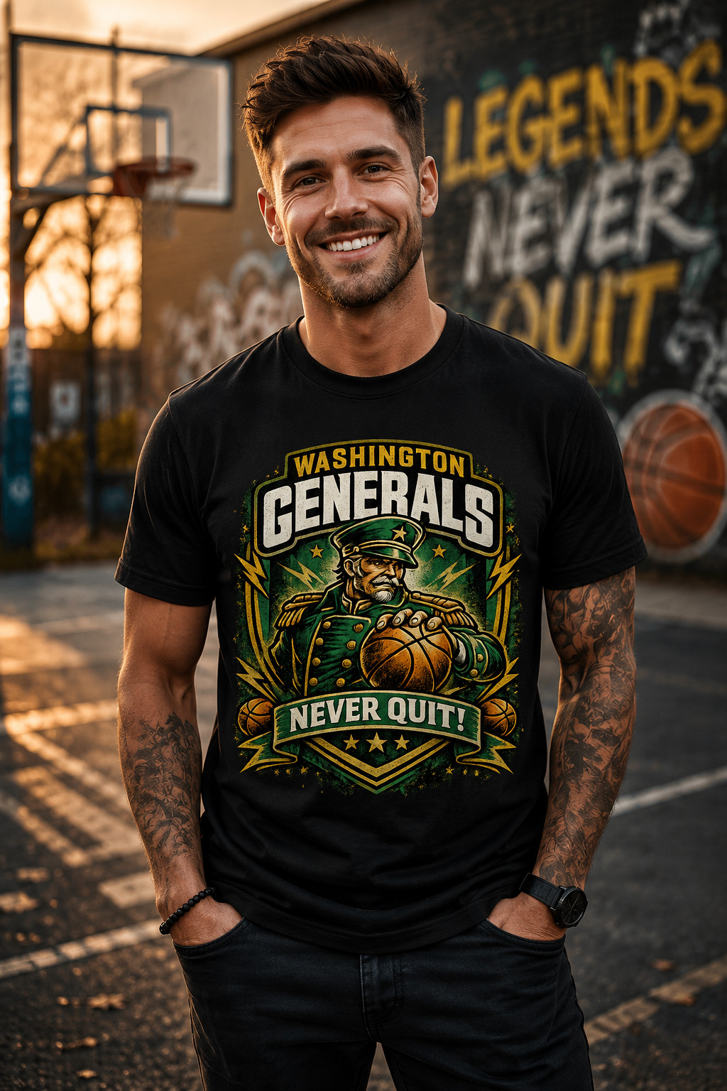 Washington Generals Basketball T Shirt Retro Sports Fan Graphic Tee