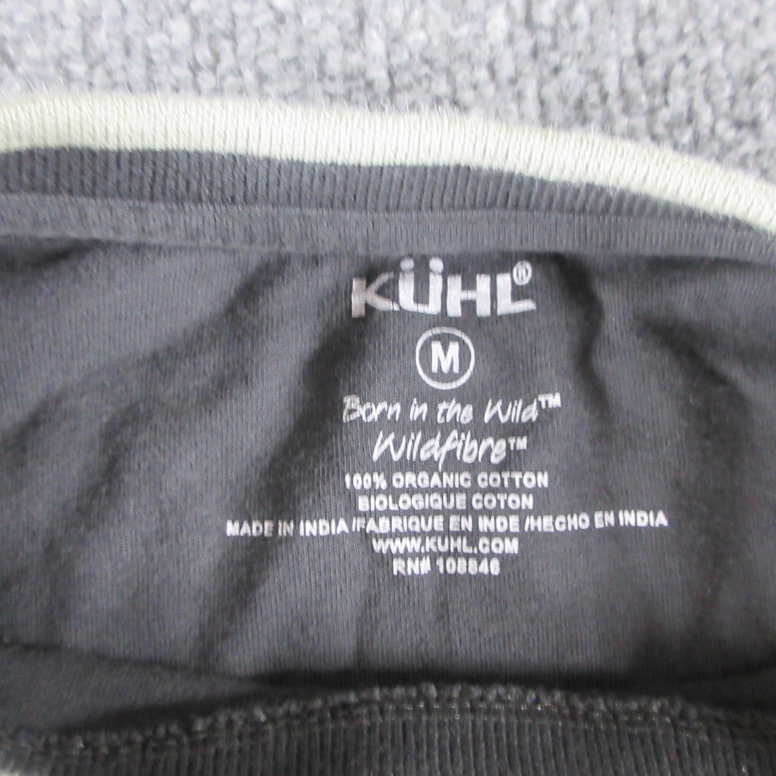 Kuhl Shirt Mens Medium Gray Long Sleeve Organic Cotton Zip Pocket Crew Neck