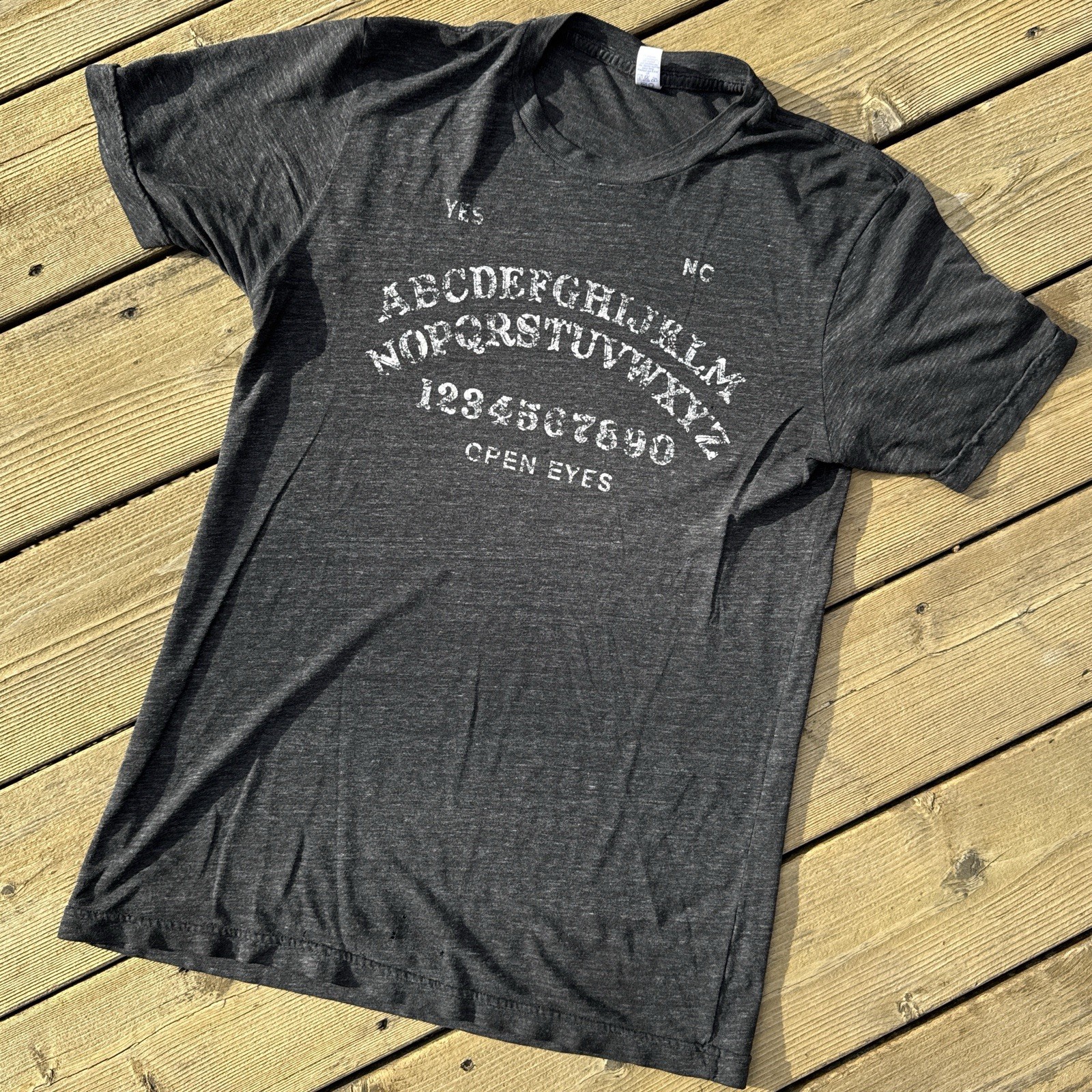 Ouija Board T Shirt Open Eyes Horror Halloween Graphic Tee USA Mens L