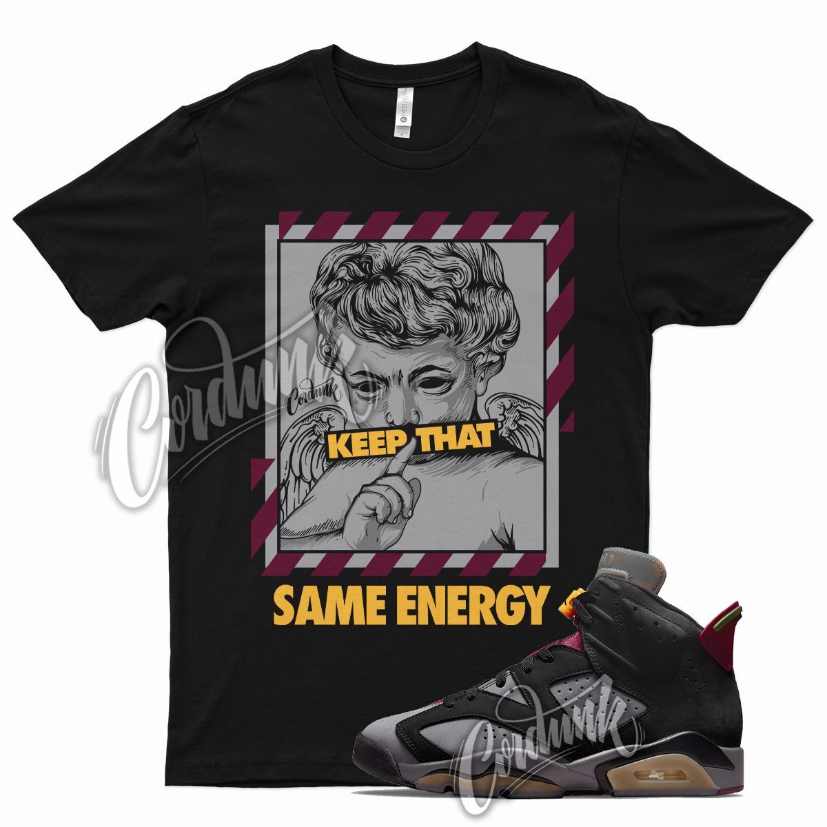 Black ENERGY Shirt for Air J1 6 Bordeaux Graphite Dark Grey Maroon Charcoal