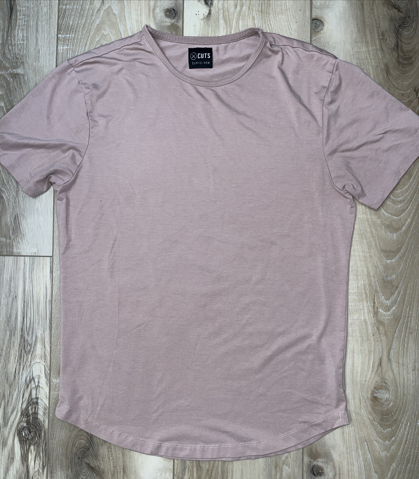 Cuts Mens Shirt Pyca Pro Curve Hem Crewneck Tee Stretch Mocha Size XL