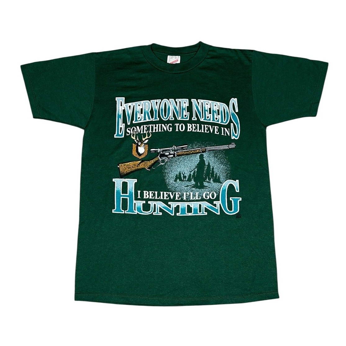 Vintage 90s Deer Hunting Funny Nature T-Shirt Size M Made in USA