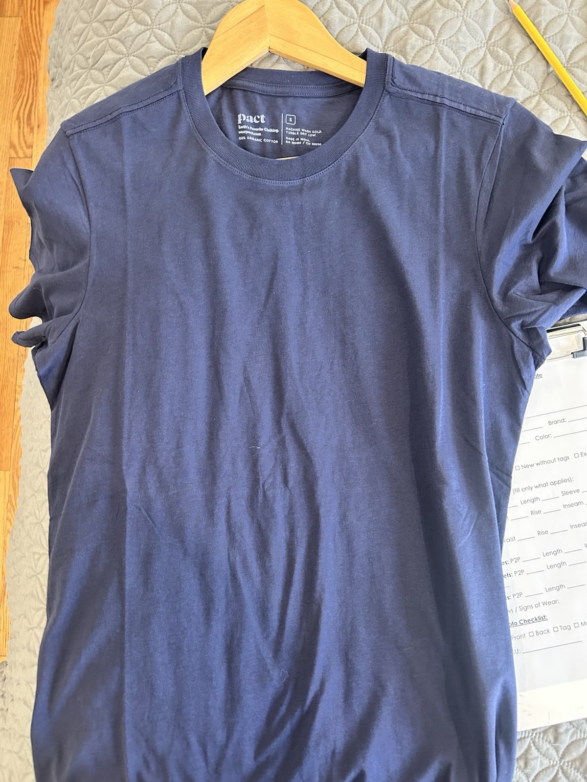 Pact Lot of 2- Short Sleeve Men’s Crew Neck Sz S/ NAVY- Organic Cotton (NWOT)