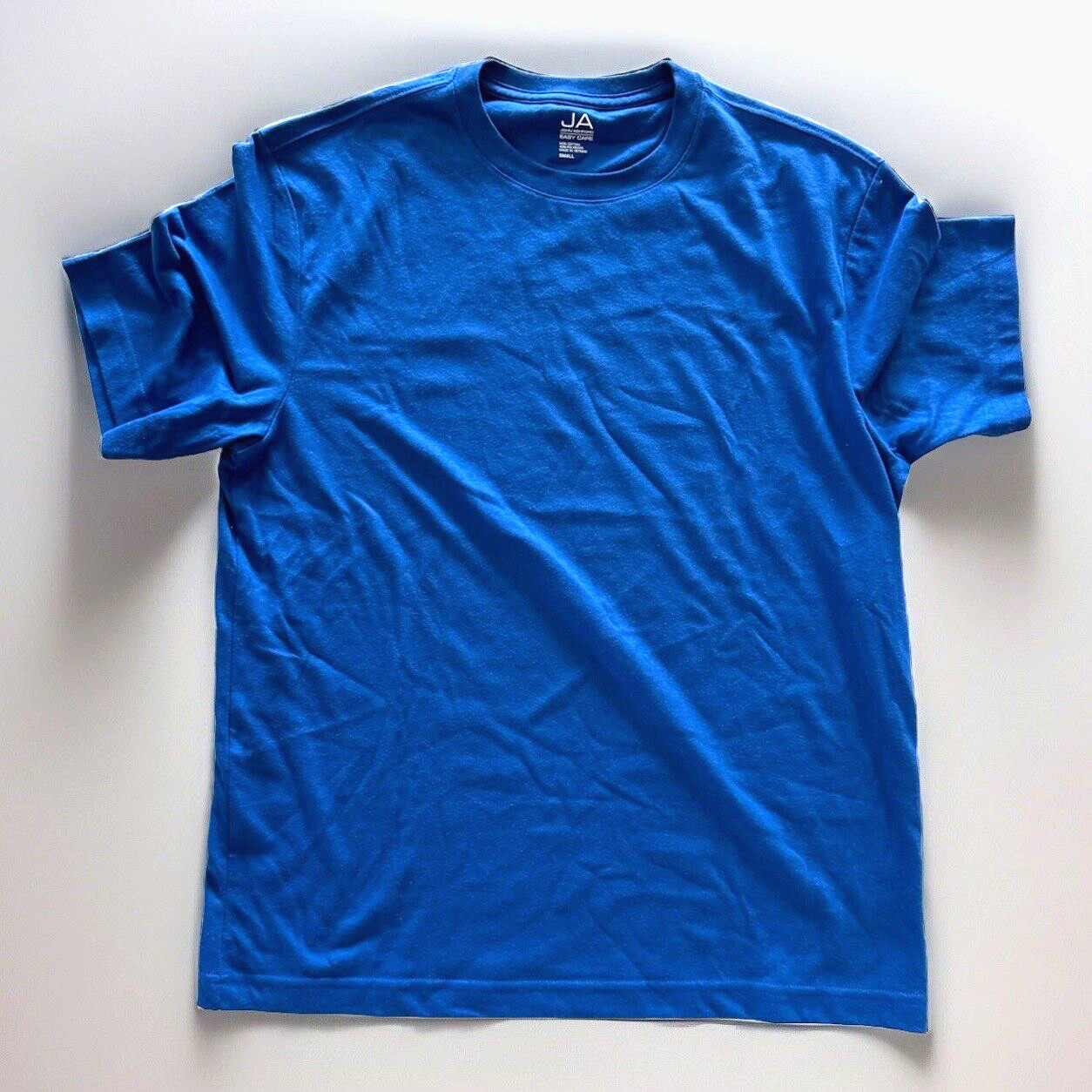 John Ashford Men&rsquo;s T-Shirt Easy Care Blue – Mens Small – Cotton Poly Blend