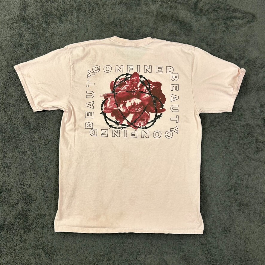 Empyre Confined Beauty Shirt Large Pink Barbed Rose Back Graphic Skate Tee