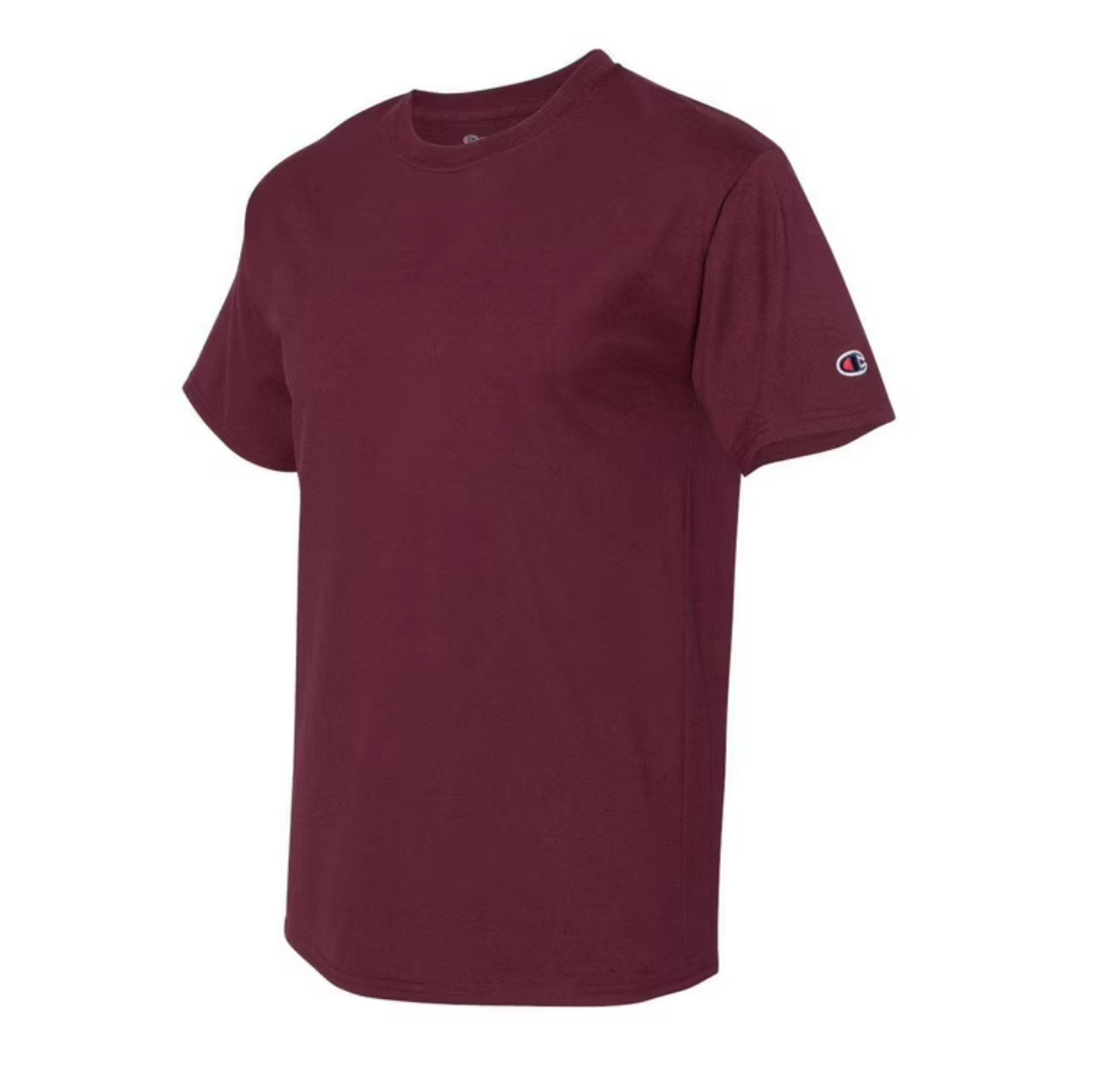 Champion T425 men&rsquo;s round neck short-sleeved burgundy T-shirt (M size)