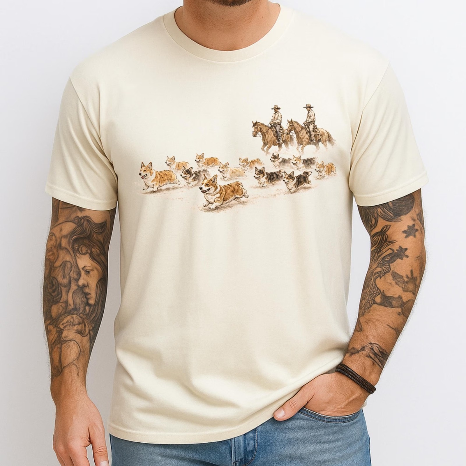 Western Corgi Shirt Corgi Sweatshirt Dog Person Gift T-Shirt