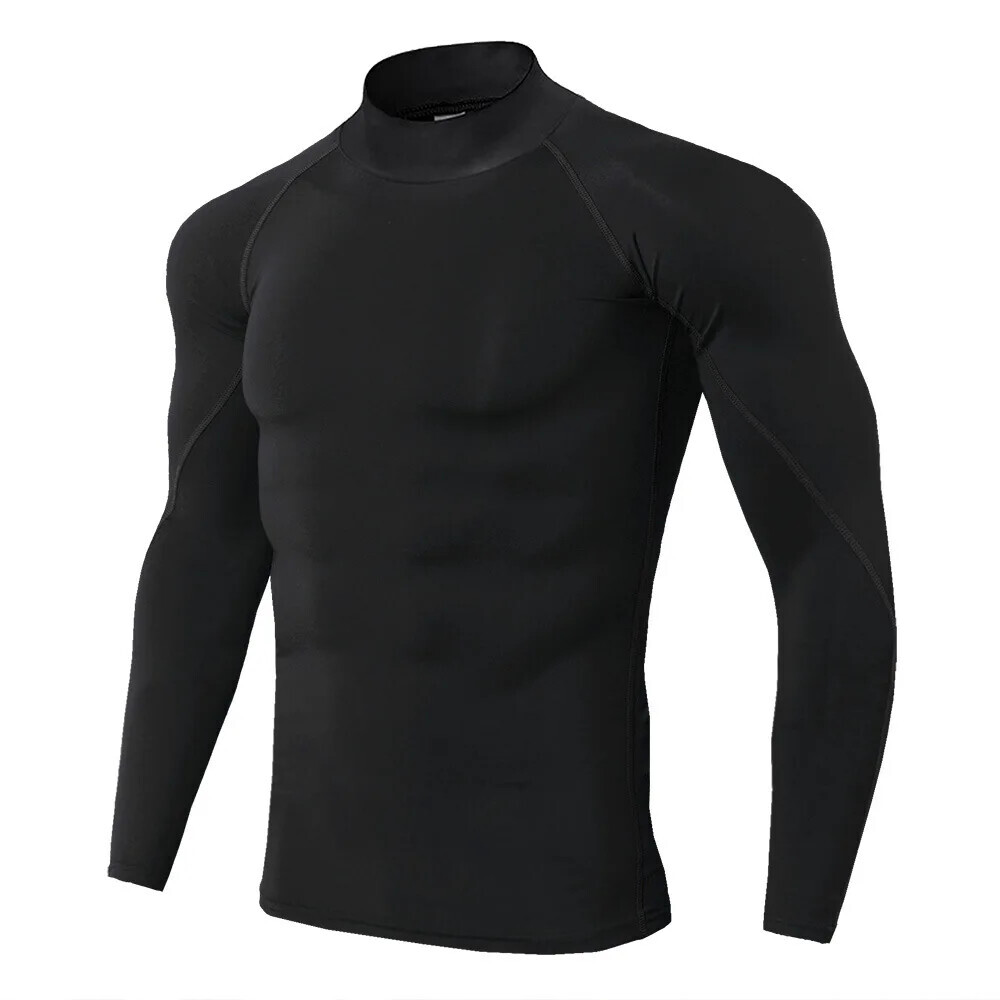 Men Sport T-shirt Quick Dry Bodybuilding Running Long Sleeve Compression Top Gym