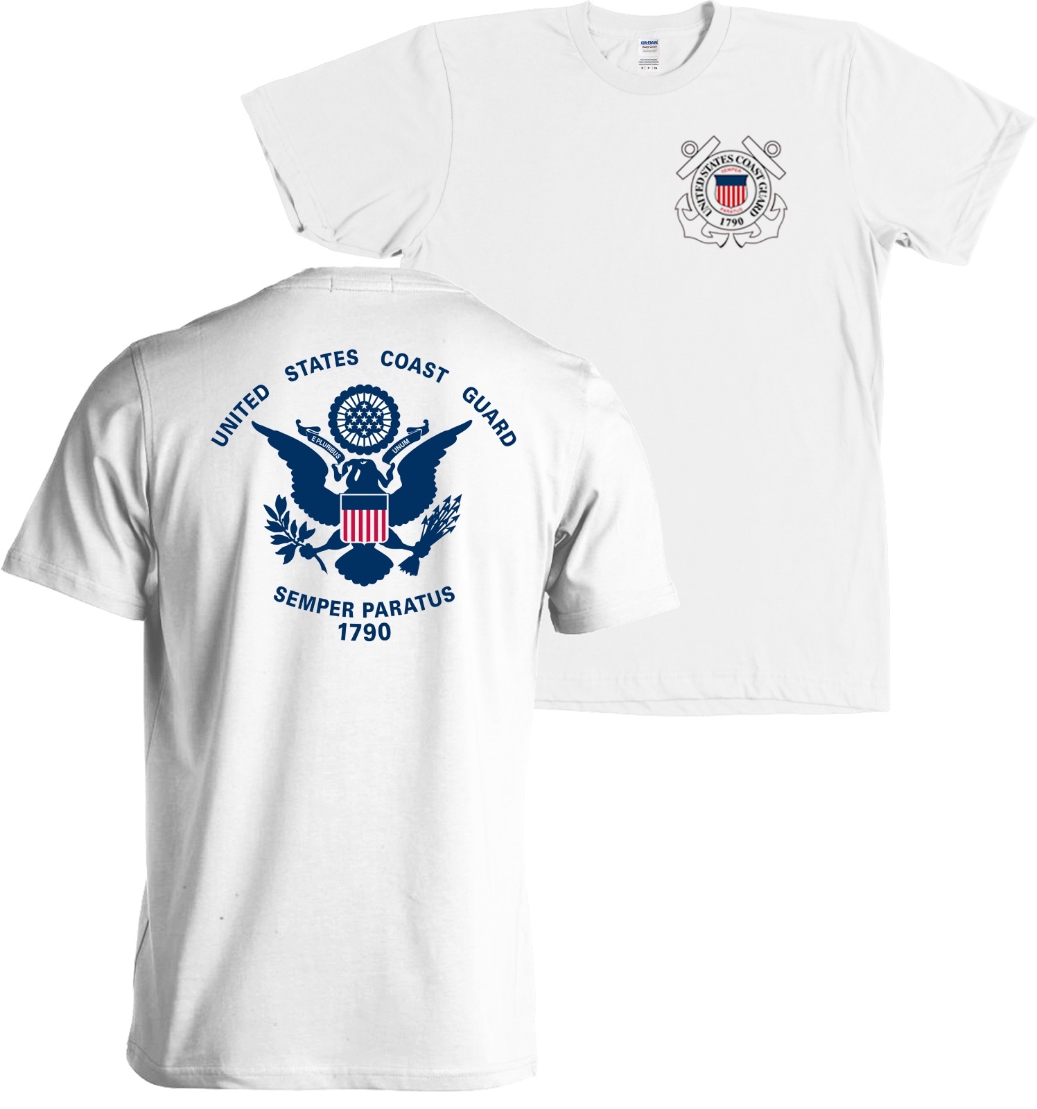 US Coast Guard Flag USCG Seal Front and Back Shirt – NEW