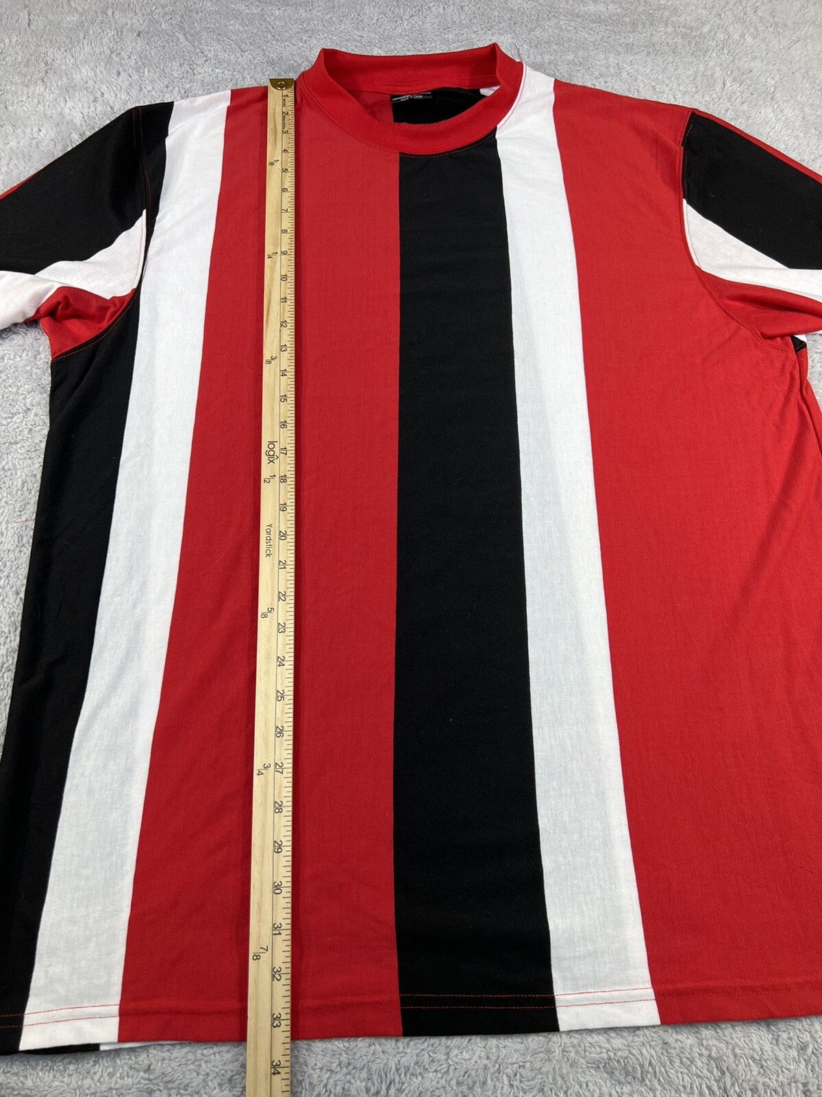 Brooklyn State Men&rsquo;s Vertical Stripe Crew Size 3XL Color Block Cotton Polyester