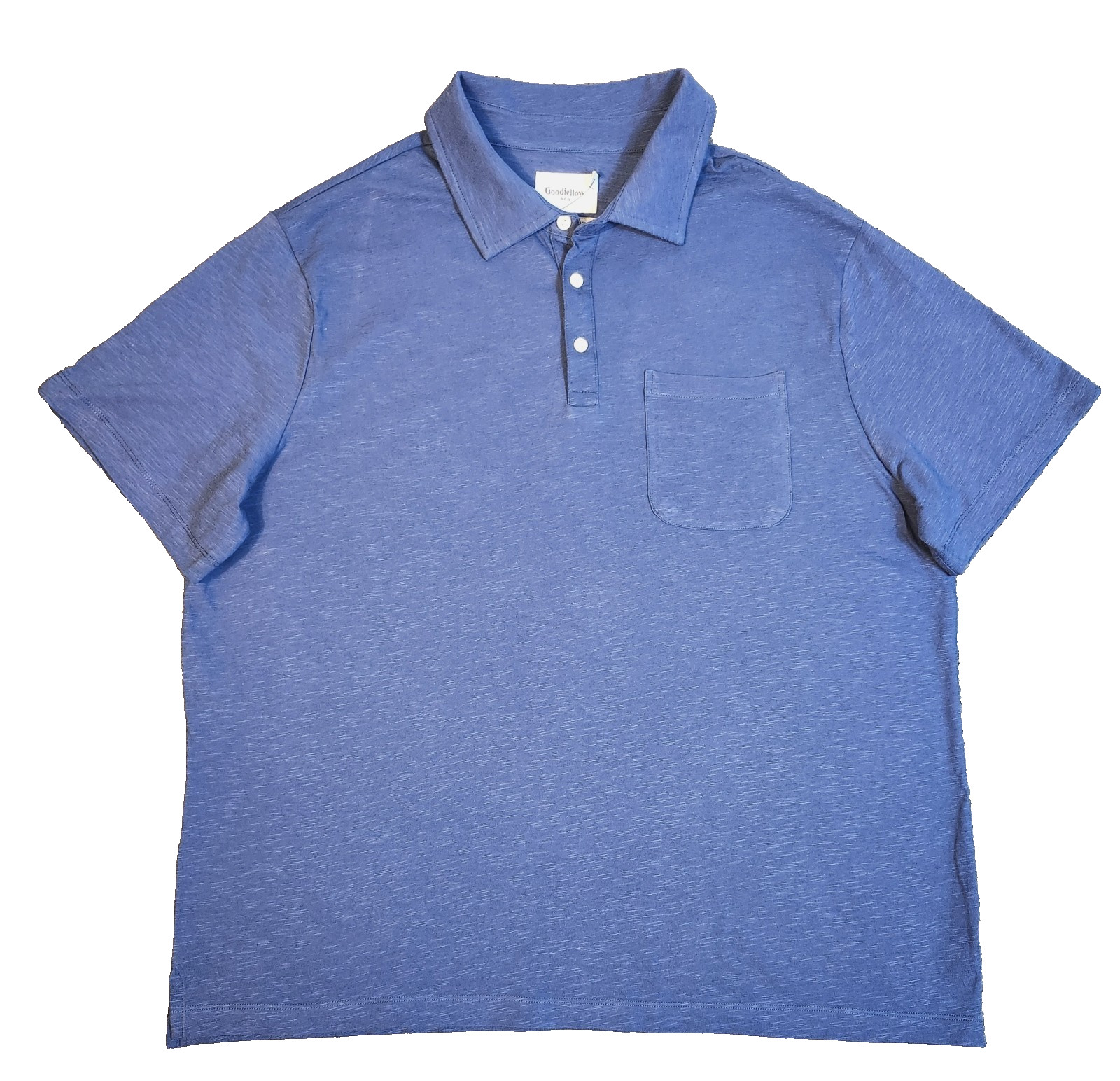 Men&rsquo;s Short Sleeve Polo Shirts 2XL Blue « 2 Pack » Goodfellow POCKET Collar Neck