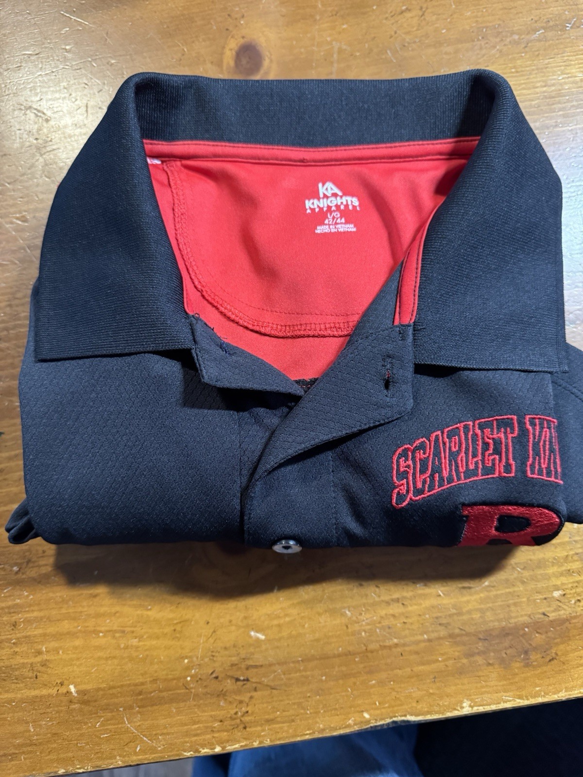 Rutgers Scarlet Knights Polo Men&rsquo;s Large Knights Apparel Black/Red