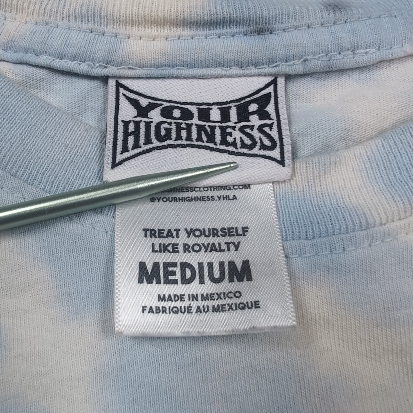 Your Highness Gnome Home Trippy 420 Black & Blue Tie-Dye T Shirt Mens Medium
