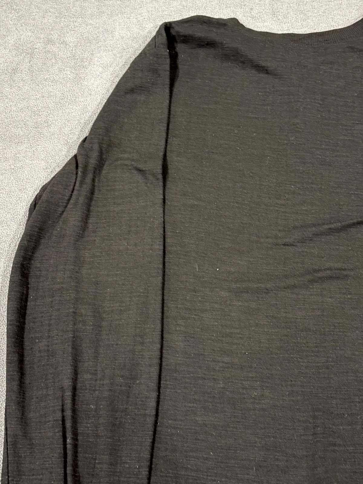 George Henley Shirt Mens Medium Black Ribbed Cuff Long Sleeve Streetwear Casual