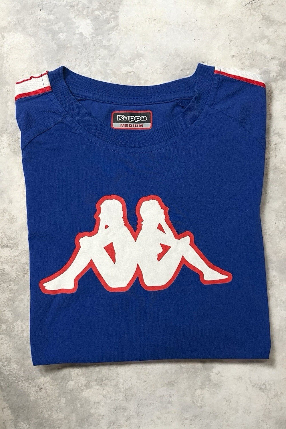 Kappa Blue Royal Logo Maxi Side Band T-Shirt – Size M 🔥