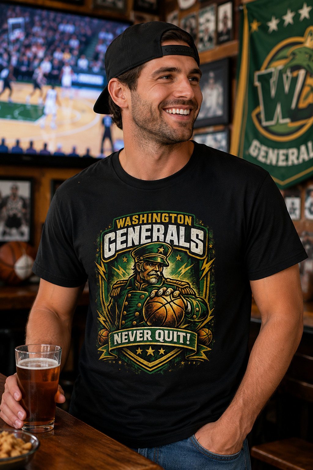 Washington Generals Basketball T Shirt Retro Sports Fan Graphic Tee