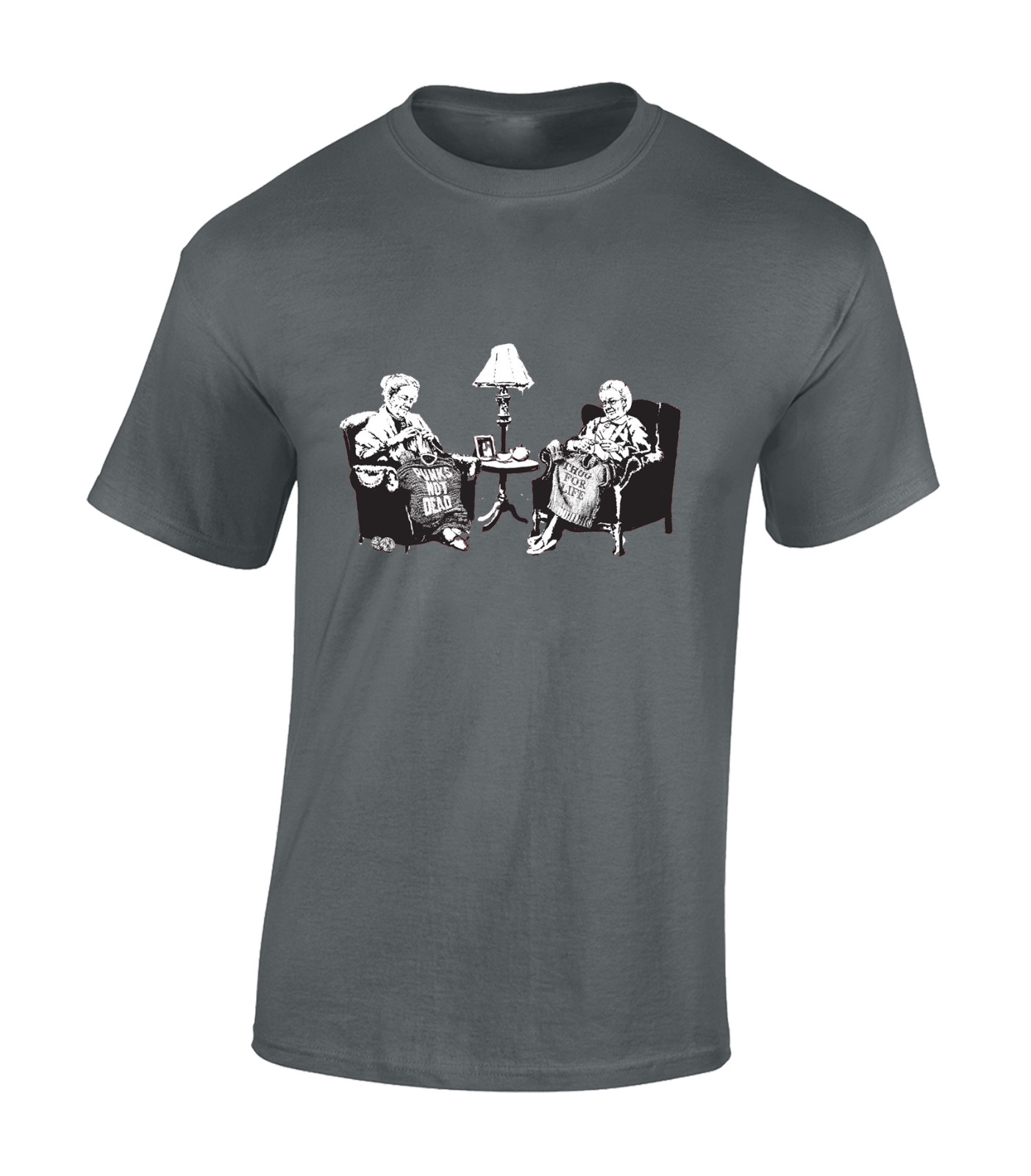 PUNK GRANNY BANKSY MENS T SHIRT MUSIC CLASSIC 80&rsquo;S 90S RETRO DJ FUNNY TOP