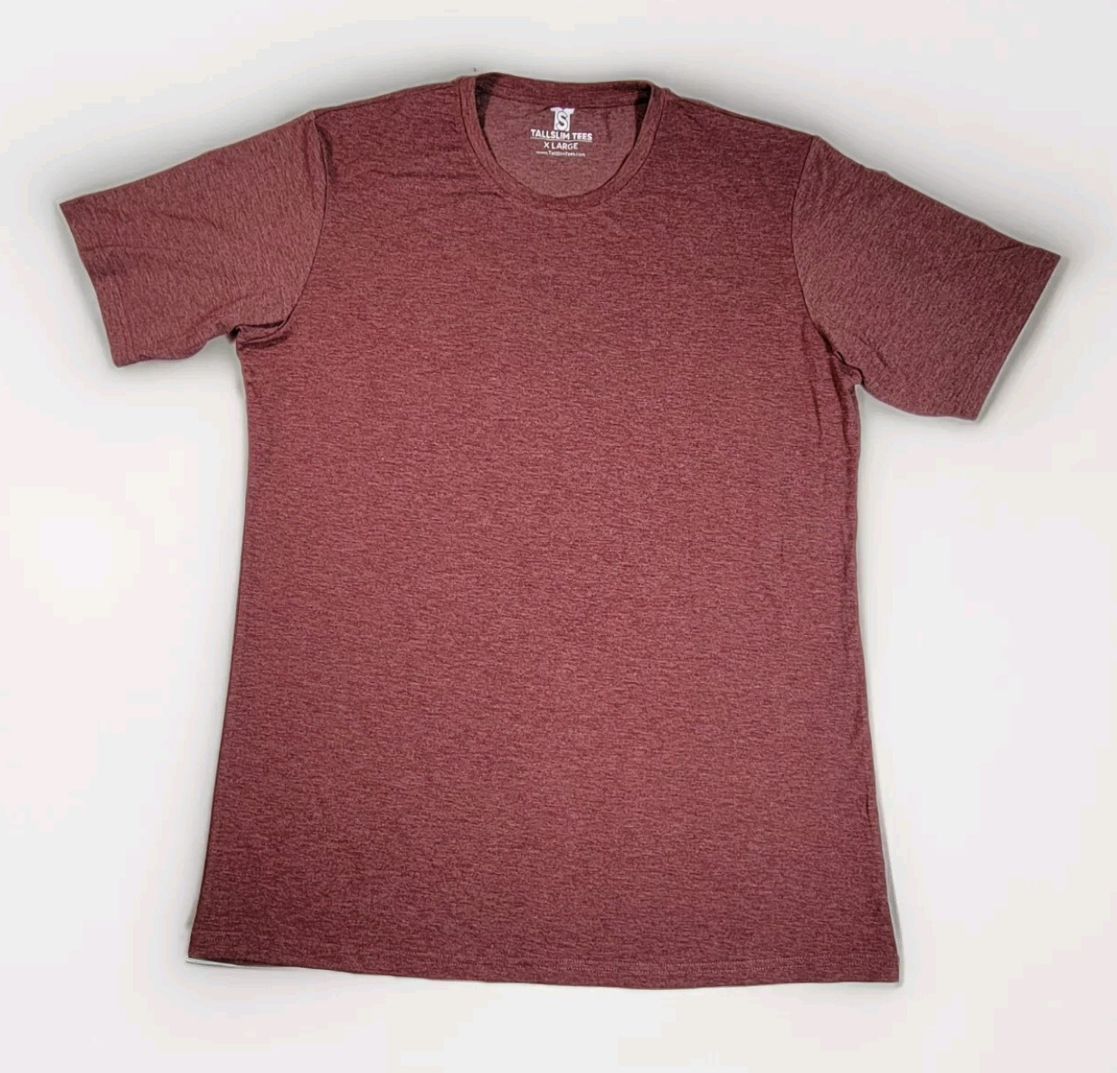 TallSlim Tee Slim Fit Short Sleeve Crewneck Shirt Extra Long Mens Size XL Red