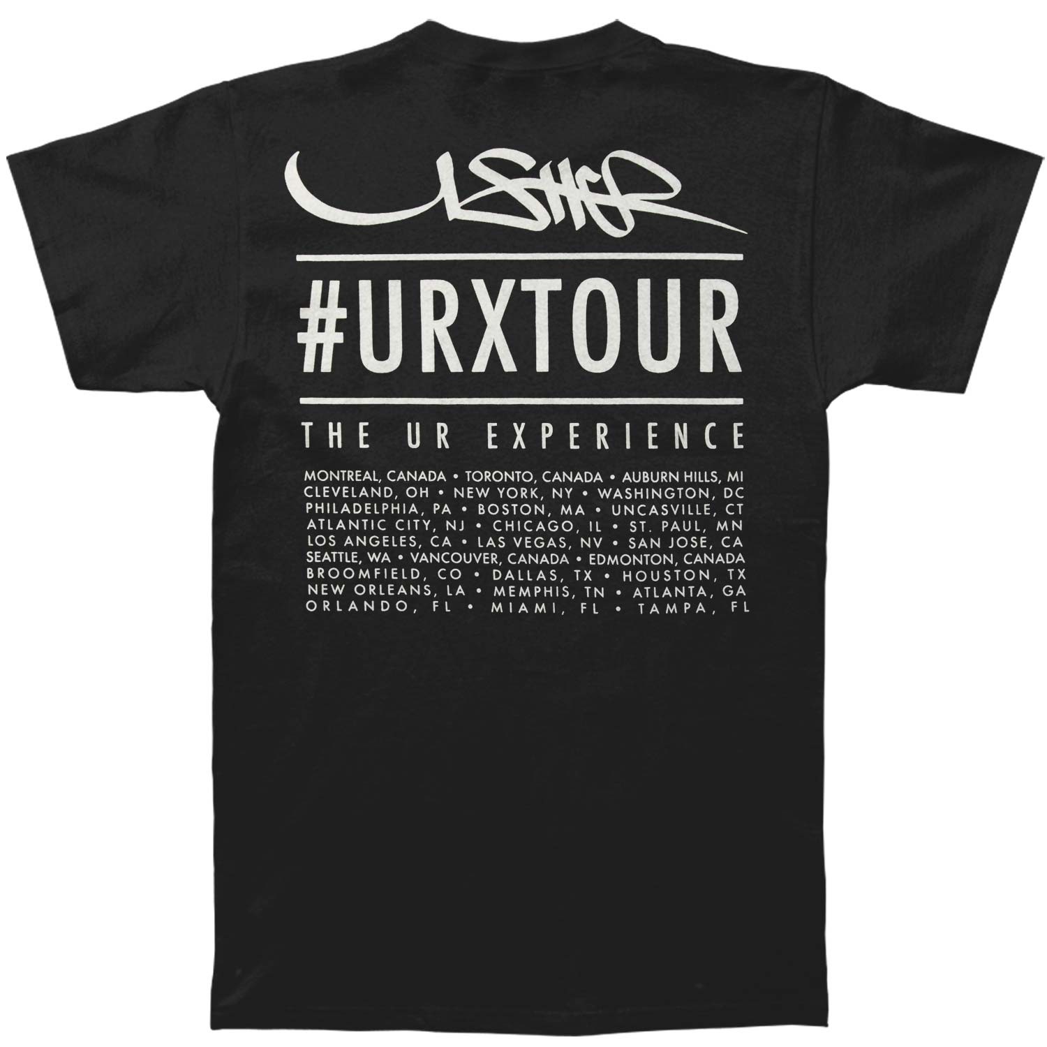 Men&rsquo;s Usher UR Experience North America T-shirt Large Black