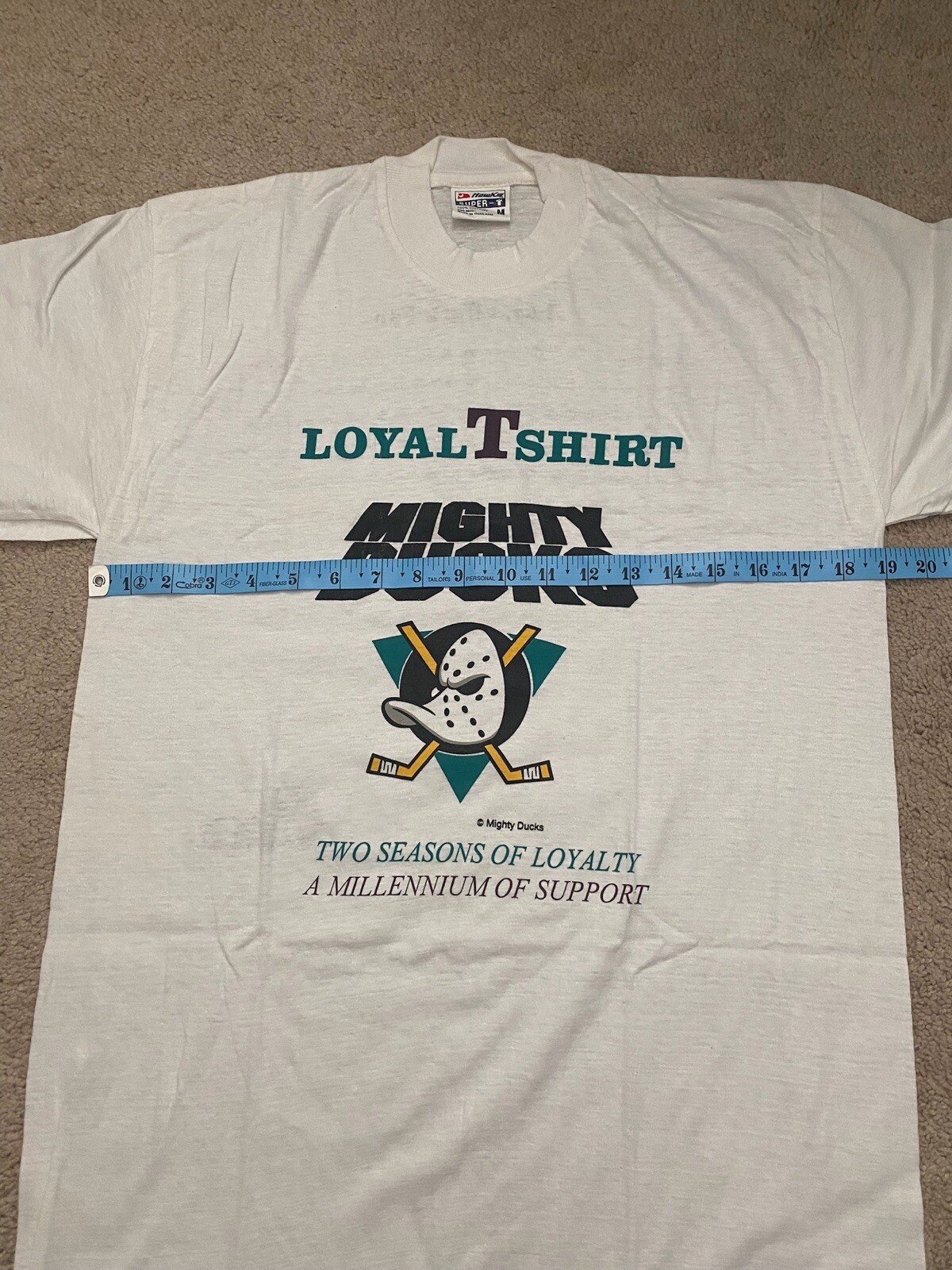Vintage Mighty Ducks Loyal T Shirt Mens M Del Taco NHL Hockey Single Stitch Gym