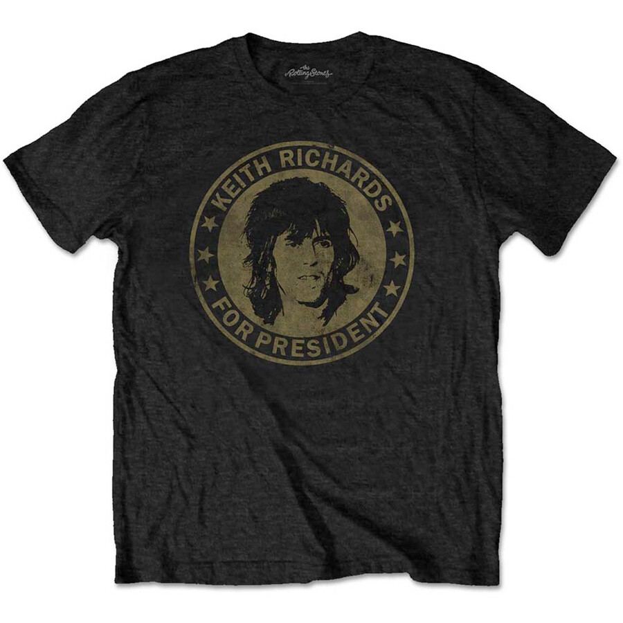The Rolling Stones – Keith Richards For President – Black T-shirt
