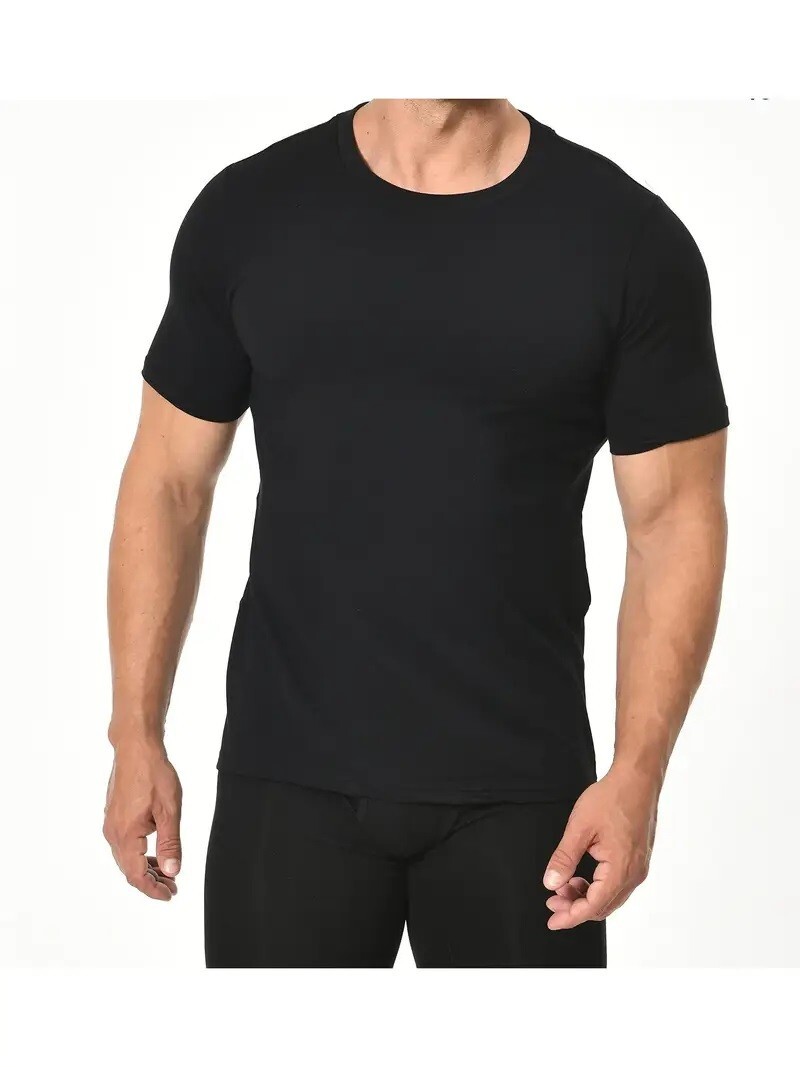 New 3-12 Pack Men&rsquo;s 100% Cotton Tagless T-Shirt Undershirt Tee Plain Black S-XL