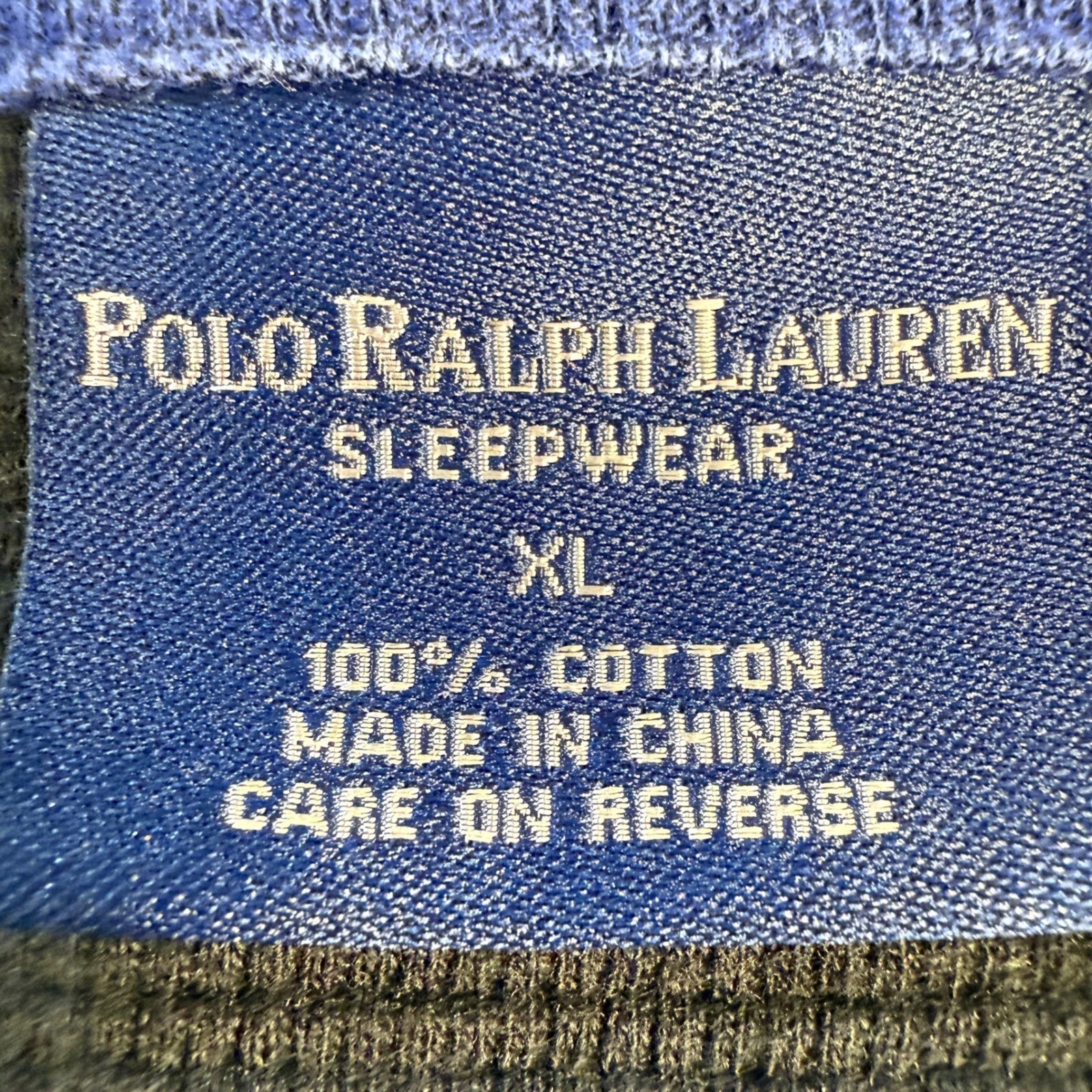 Polo Ralph Lauren Sleepwear XL Black Waffle Knit Long Sleeve Shirt