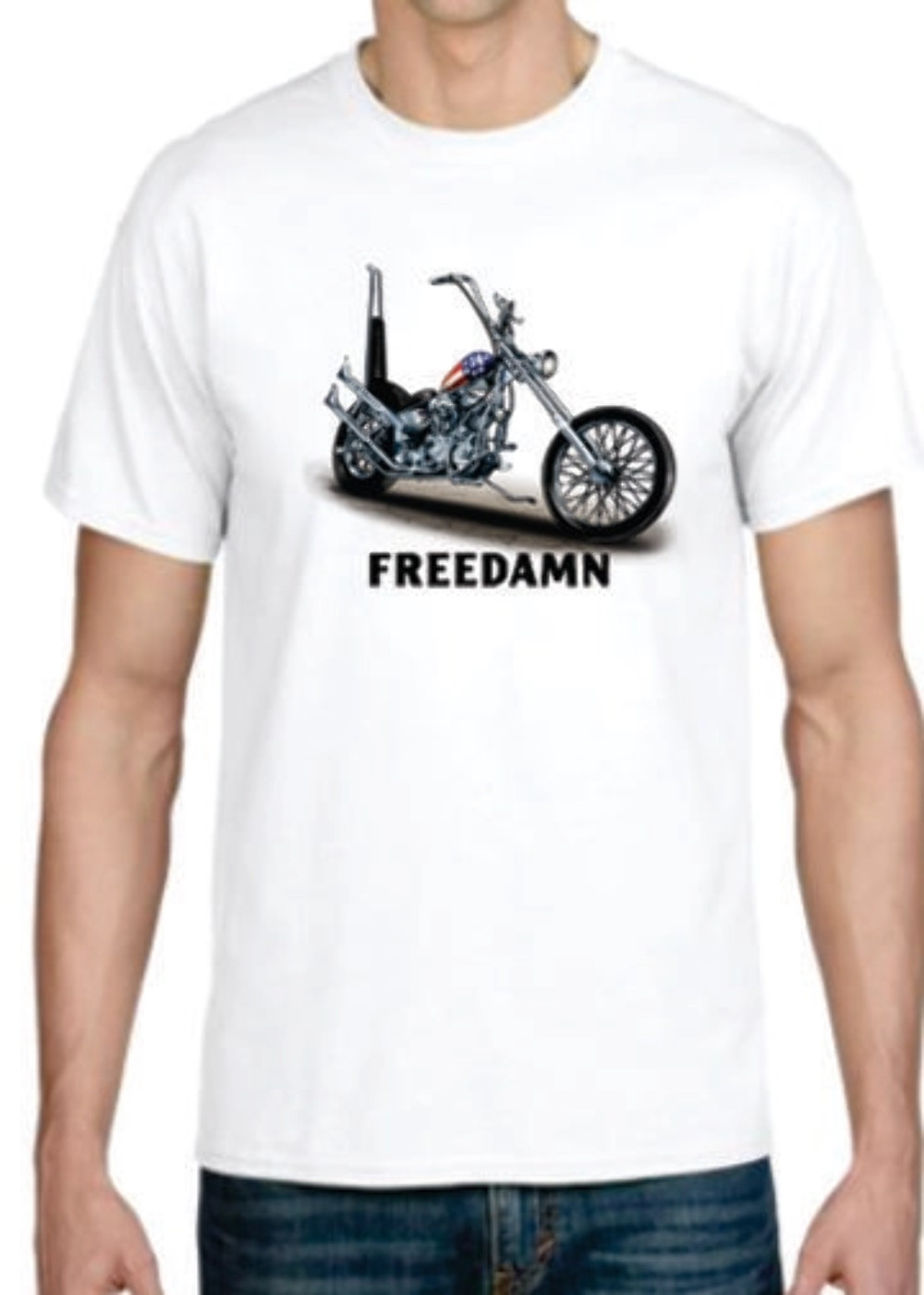 Adult DryBlend® T-Shirt – ( FREEDAMN – AMERICAN PRIDE / BIKER / CHOPPER)