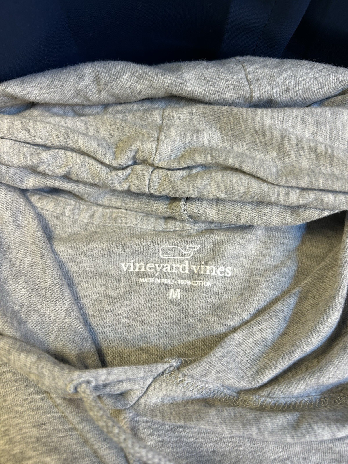 Vineyard Vines Hoodie Shirt Men Medium Lightweight Pullover Whale Logo Gray