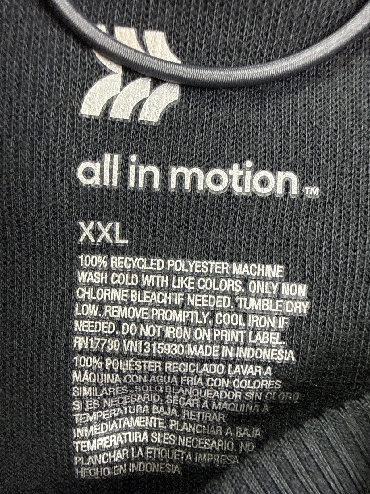 All In Motion Shirt Mens XXL Black Waffle Henley Thermal Long Sleeve NWT
