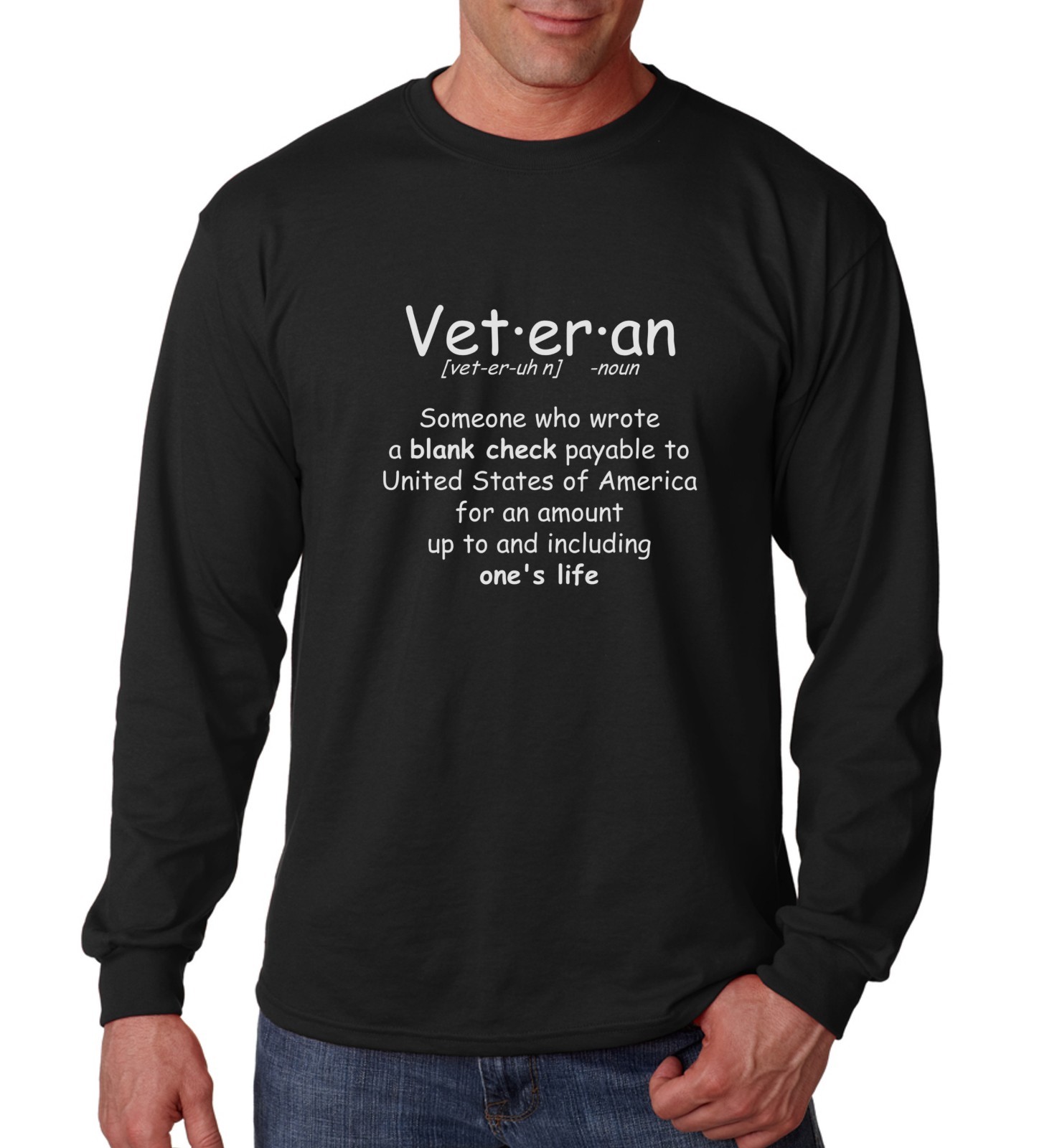 Long Sleeve Veteran Definition T Shirt Veterans Day Gift Grandpa Army American