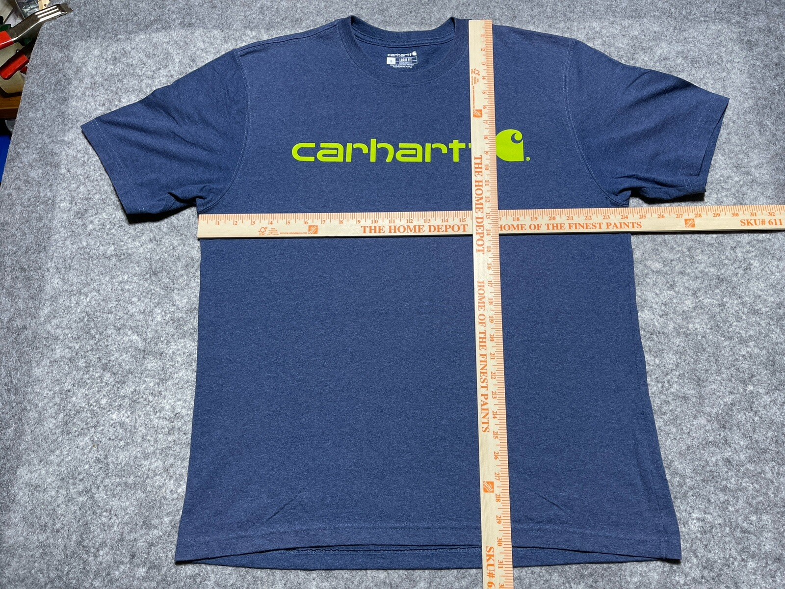Carhartt Blue Green Type Spellout Work Wear Seattle Pro Team PNW Shirt L Loose