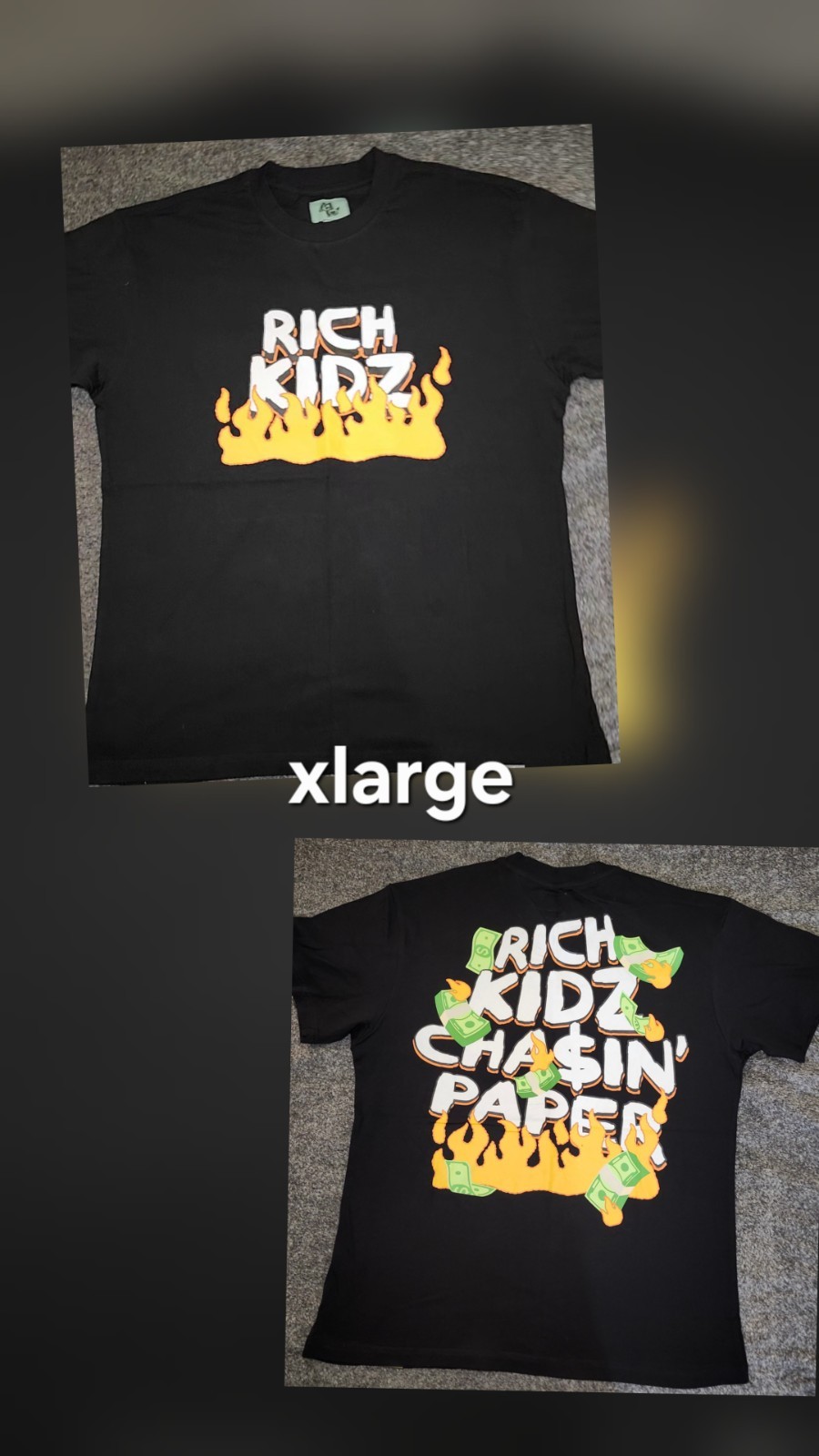 Rich Kidz Chasin&rsquo; Paper Graphic Men&rsquo;s T-Shirt XL Black Money Print