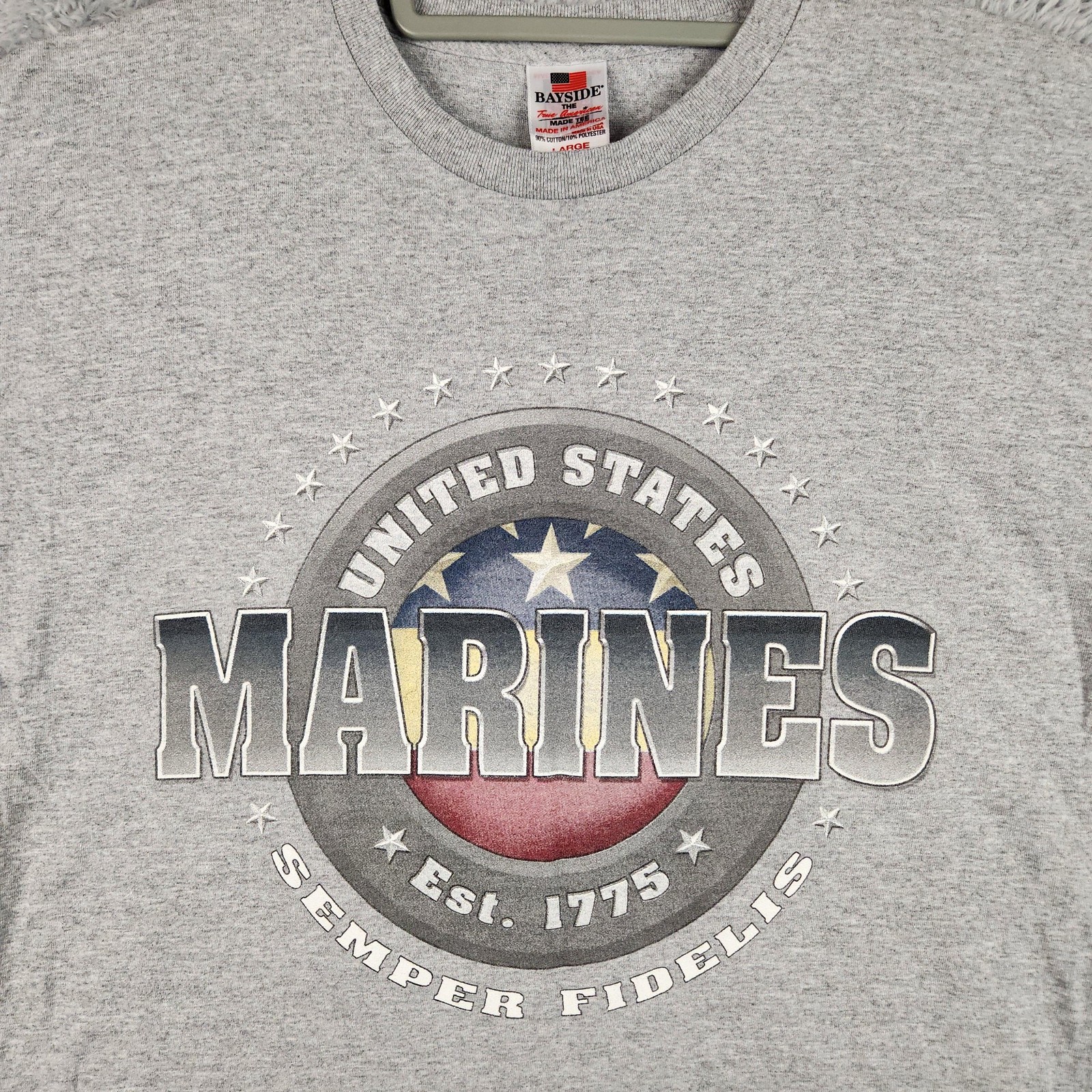 United States Marines Shirt Mens Large Gray Semper Fidelis Graphic USA Logo