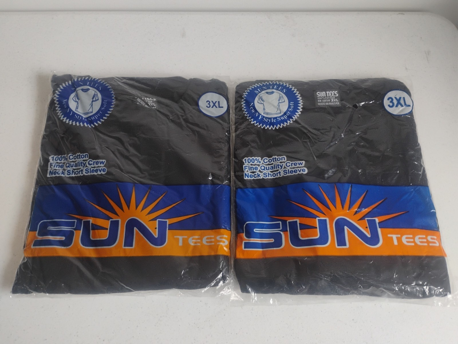 Sun Tees 3XL – 2 Packs. Brand New. Black