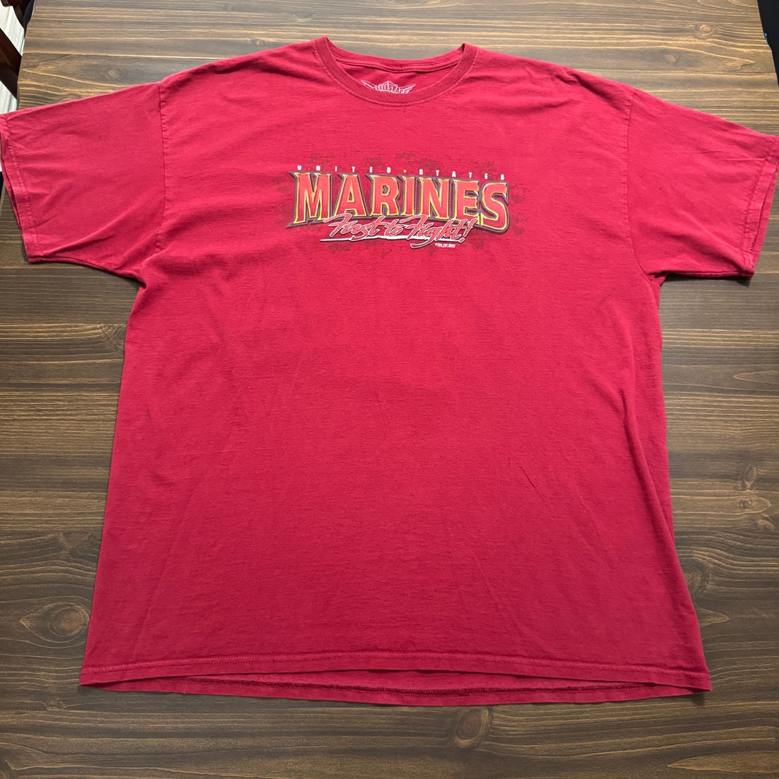 United States Marines T Shirt Mens 2XL Red First To Fight Double Graphic 7.62