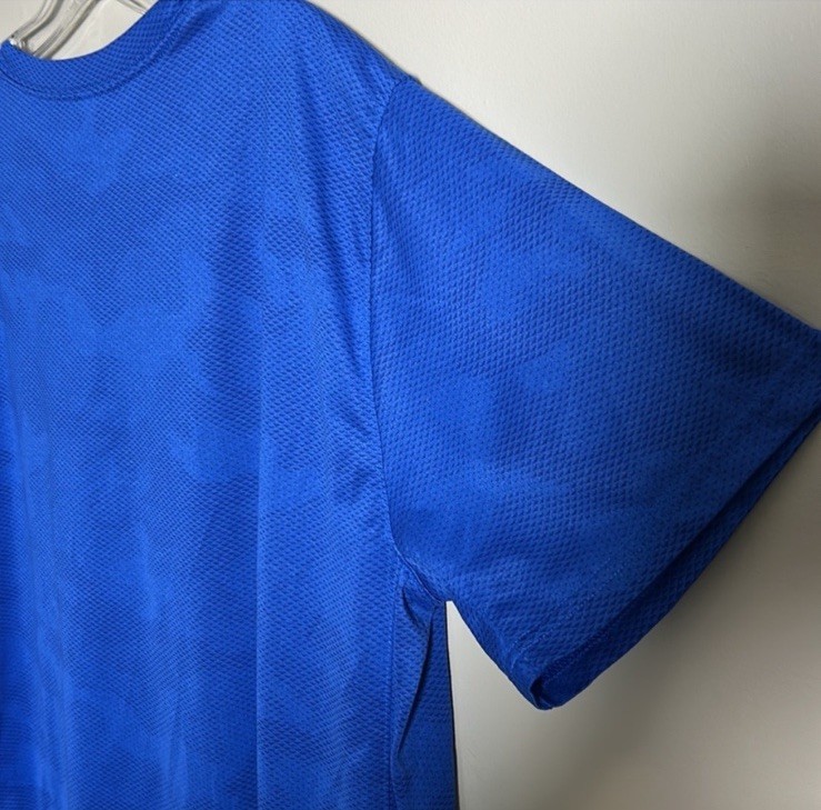 Nike Superset Dri-Fit Blue waffle knit Polyester Y2K Performance T-Shirt Size XL