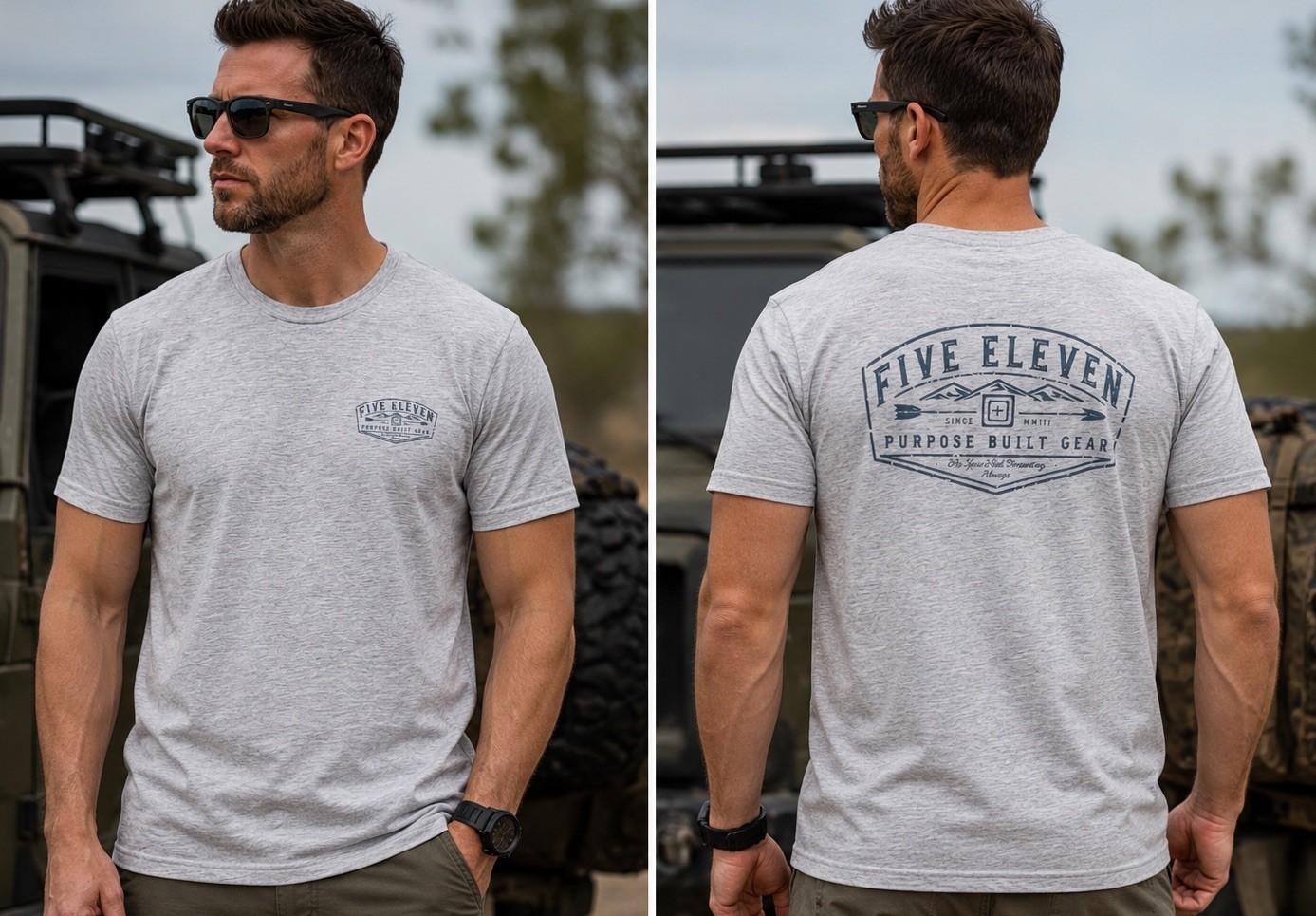 5.11 Tactical Heather Gray Blue Purpose Built Gear T-Shirt Men’s Medium NEW NWT!