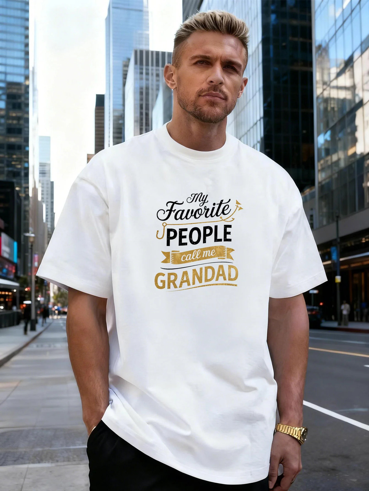 Letter Graphic 100% Cotton Men&rsquo;s T-Shirt, Suitable for Daily Streetwear