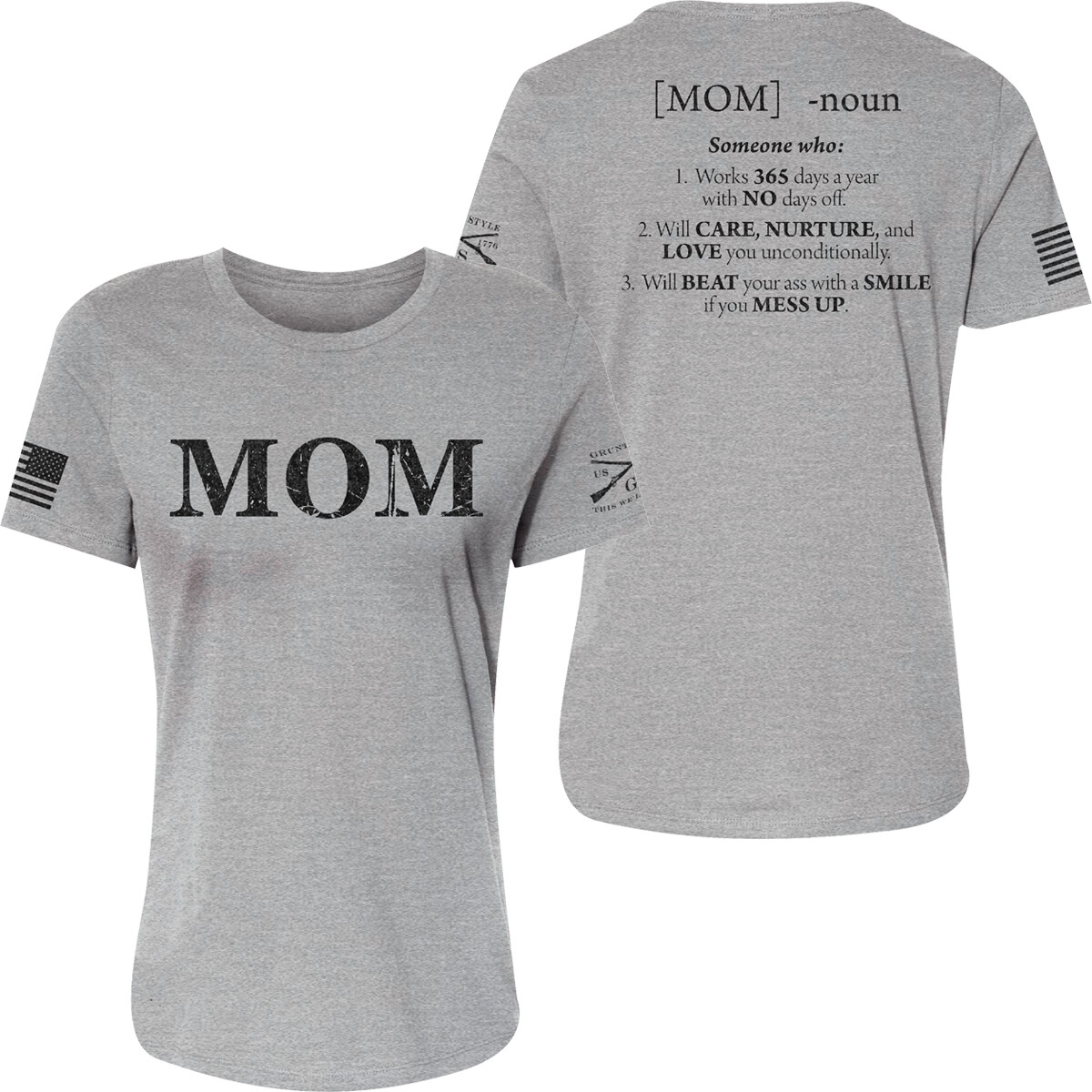 Grunt Style Women&rsquo;s Mom Defined Relaxed Fit T-Shirt – Athletic Heather