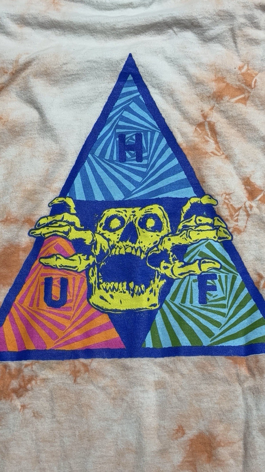 HUF Worldwide Triple Triangle Crystal Wash Long Sleeve Tee XL Skull Skate
